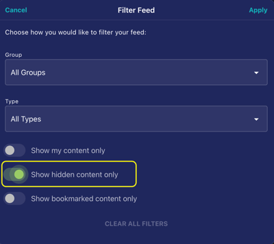 2. Filter Controls - Show Hidden