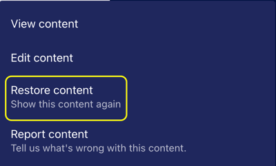 3. Restoring Content