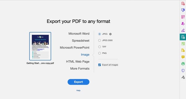 Adobe Acrobat - Save Images